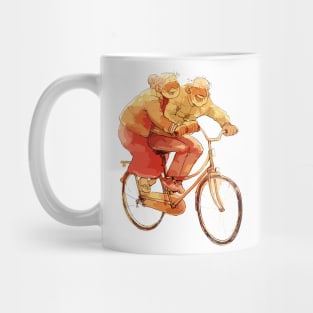 Old Couple Bicycling Mug